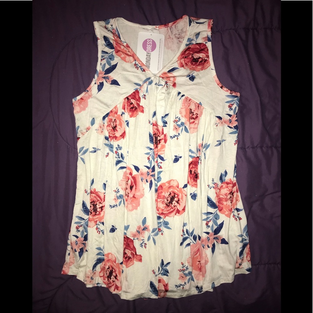 {MondayDress} Floral Tank Top
